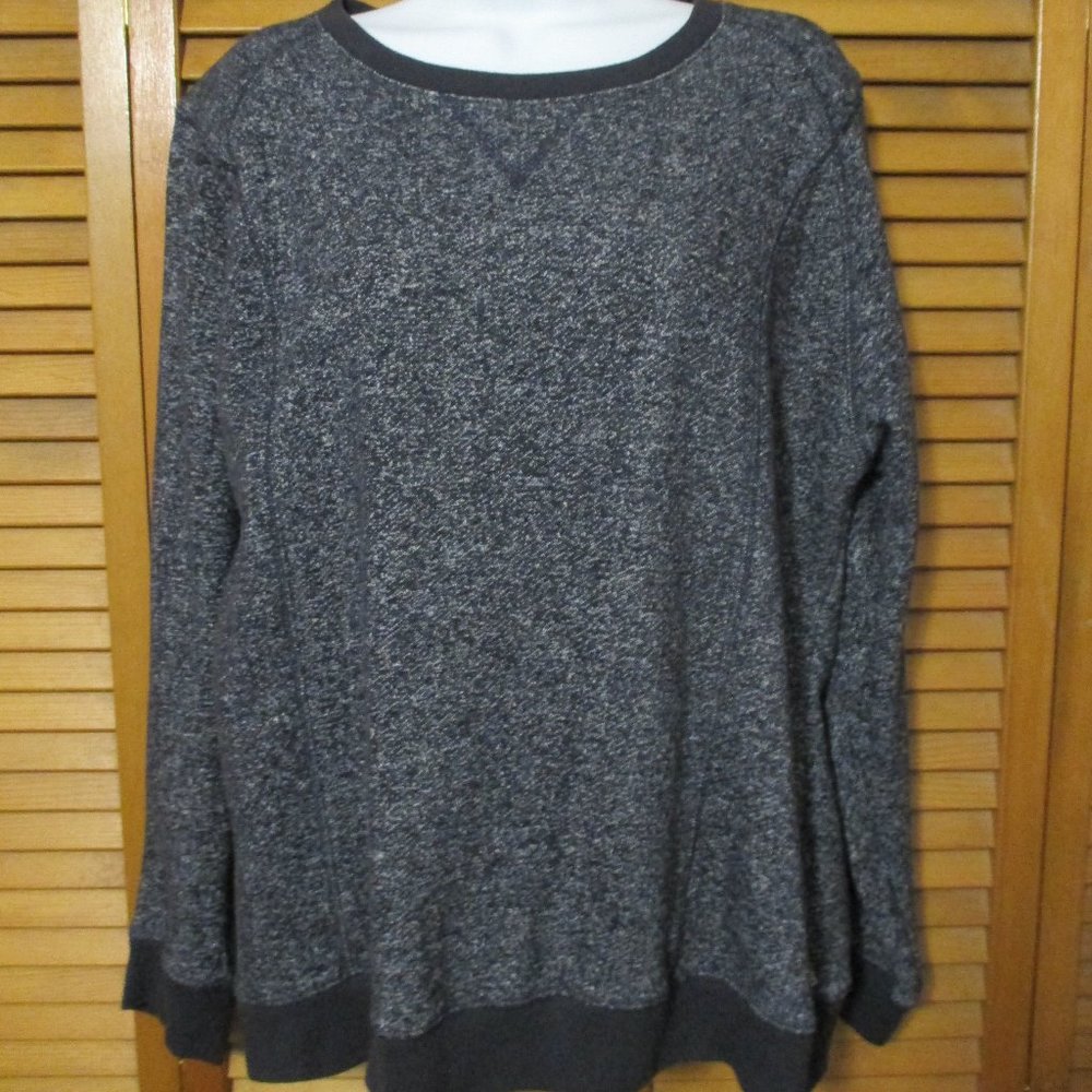 Liz Claiborne Active sweatshirt top soft, stretchy, black & gray like new sz XL